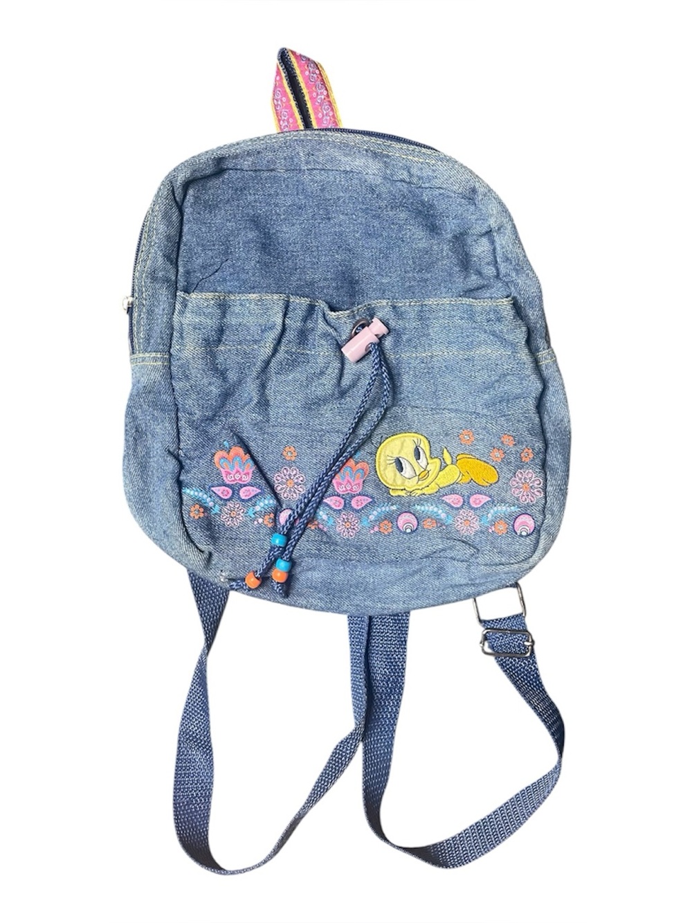 Looney Tunes y2k vintage tweety bird denim mini backpack